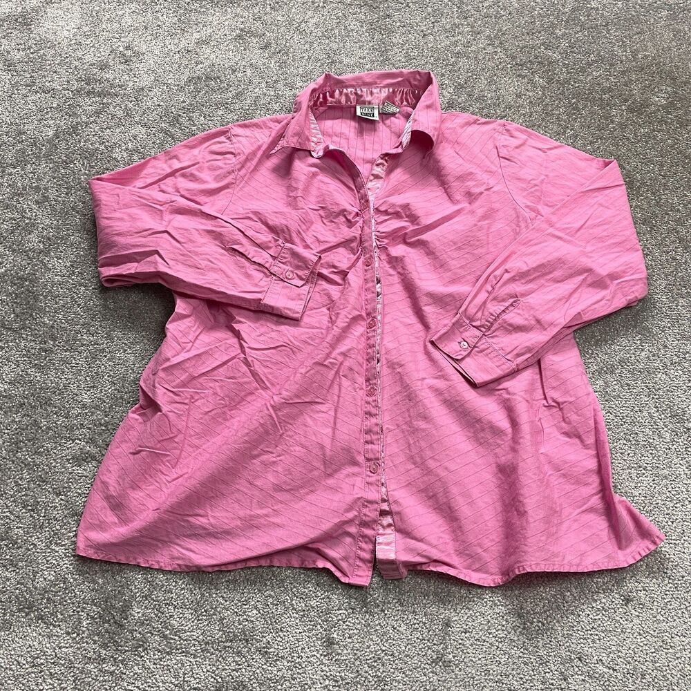 Take Nine Maternity Button Up Blouse Shirt Womens XL 18 Pink Long Sleeve Ladies